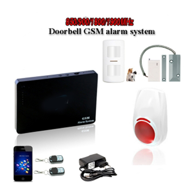 2016 Newest 2g/3g/4g intelligent!! saful G3 GSM quad band wireless doorbell gsm alarm system with smoke detector for fire